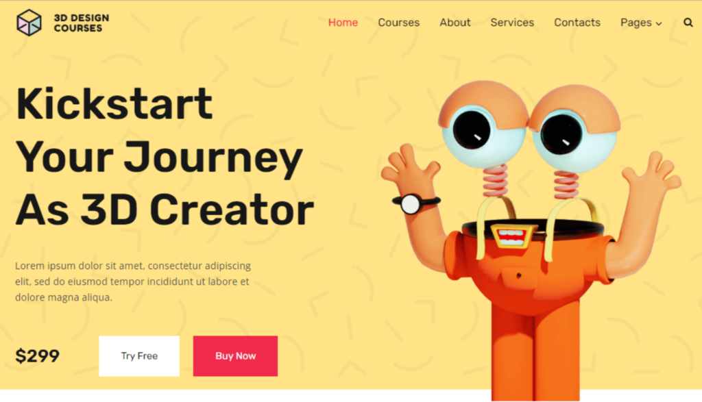 3D Creator Website Design
