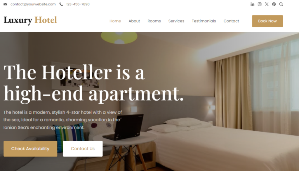 Luxury hotel Website Design