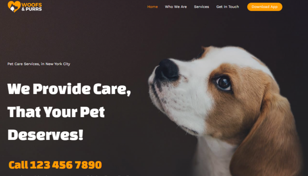 Pet Sitting Website Design