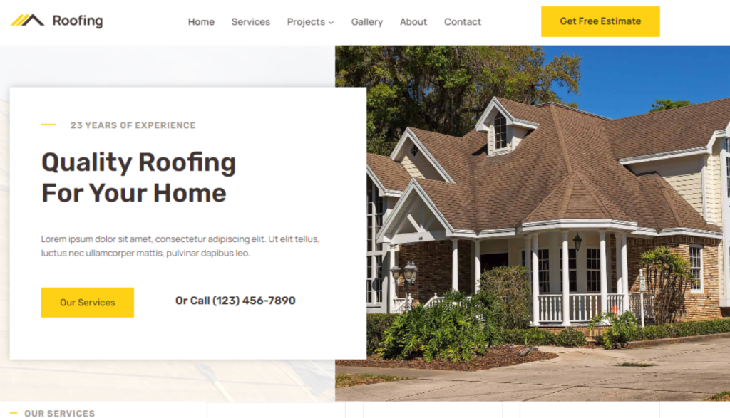 Roofing Website Design
