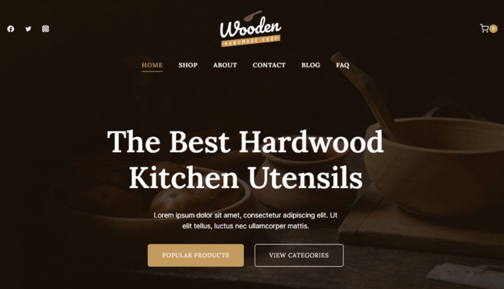 Wooden website design