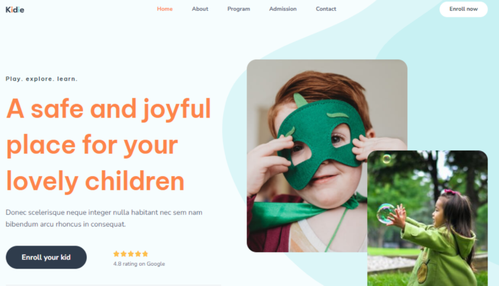 daycare website design