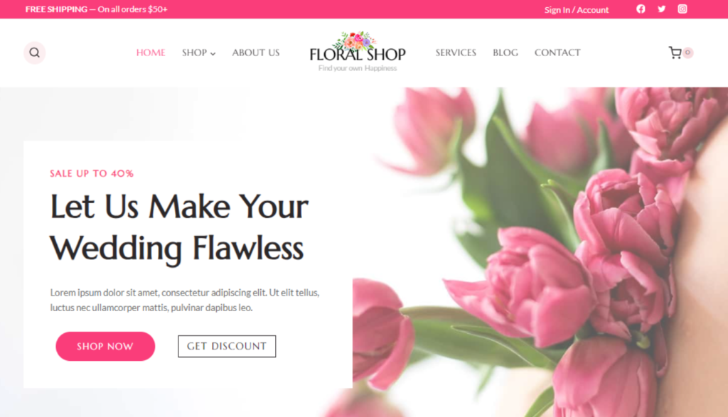floral shop website design